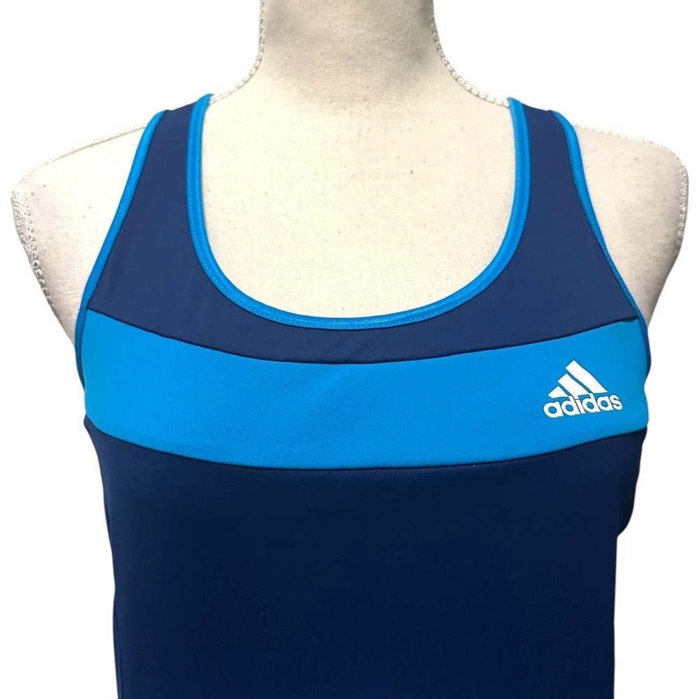 adidas Navy and Bright Blue Athletic Tank Mini Dress - Picture 2 of 7